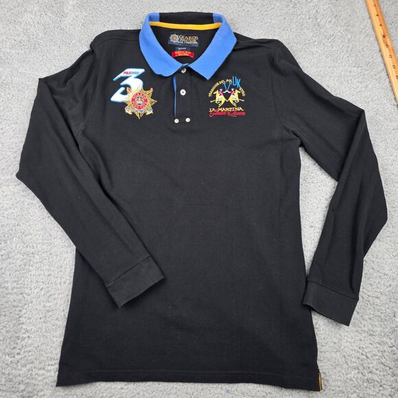 La Martina Other - La Martina Mens Slim Fit Polo S Black Blue Guards Polo Club Royal Box
